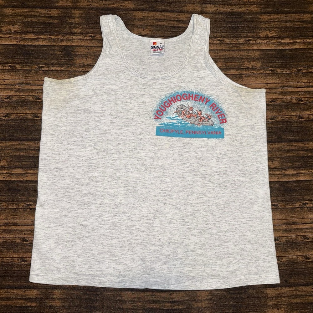 Signal Mega Tee Tank Top Mens M Gray  Youghiogheny River Vintage 90s USA